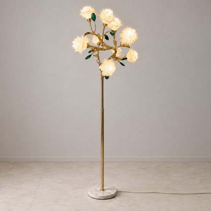 Sylverelle Handmade Ceramic Flower & Crystal Floor Lamp – Custom