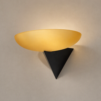 Asymmetric Acid-Washed Glass Wall Sconce