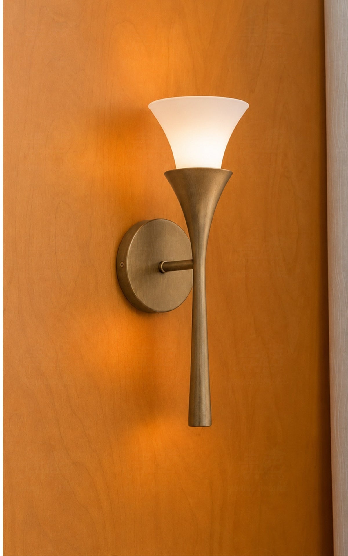 
Sculptural Opal Glass and Alabaster Cala Wall Sconce