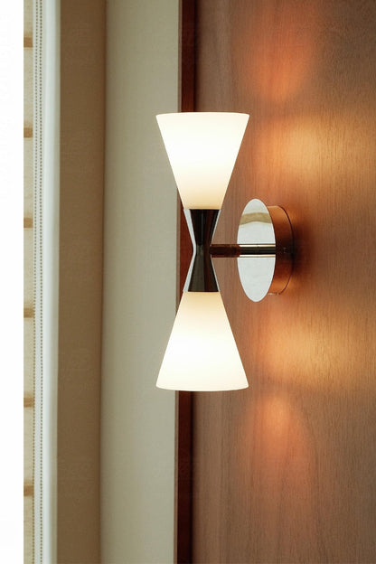Double-Ended Frosted Glass Wall Sconce