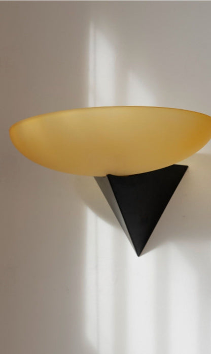 Asymmetric Acid-Washed Glass Wall Sconce