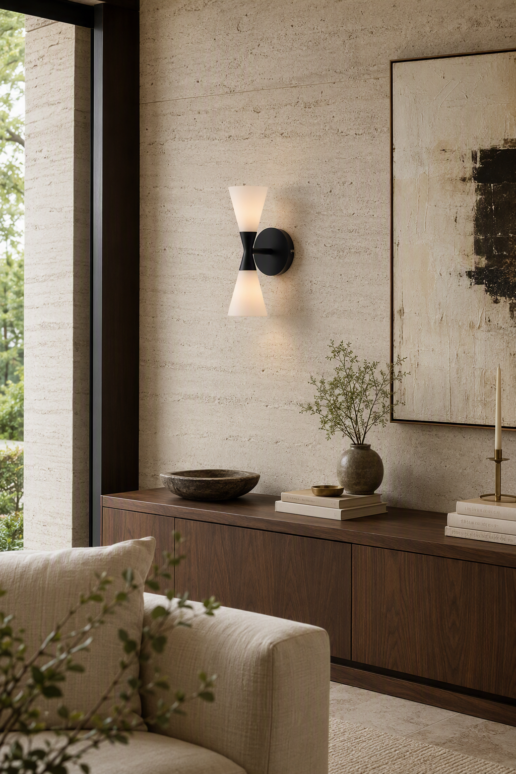 
Double-Ended Frosted Glass Wall Sconce