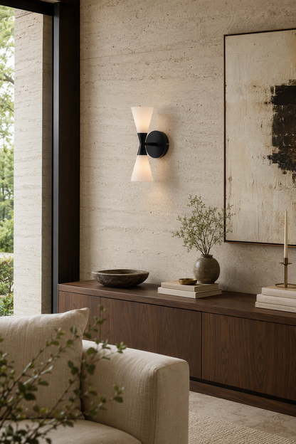 Double-Ended Frosted Glass Wall Sconce