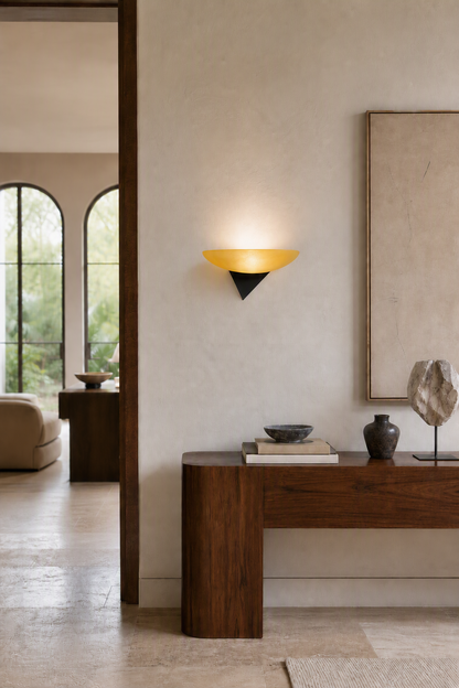 Asymmetric Acid-Washed Glass Wall Sconce