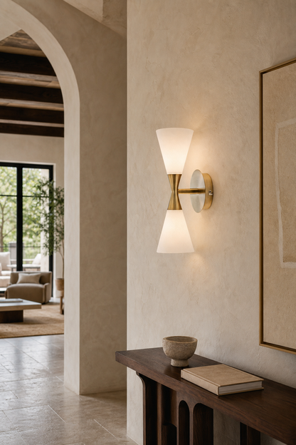 Double-Ended Frosted Glass Wall Sconce