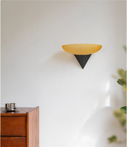 Asymmetric Acid-Washed Glass Wall Sconce