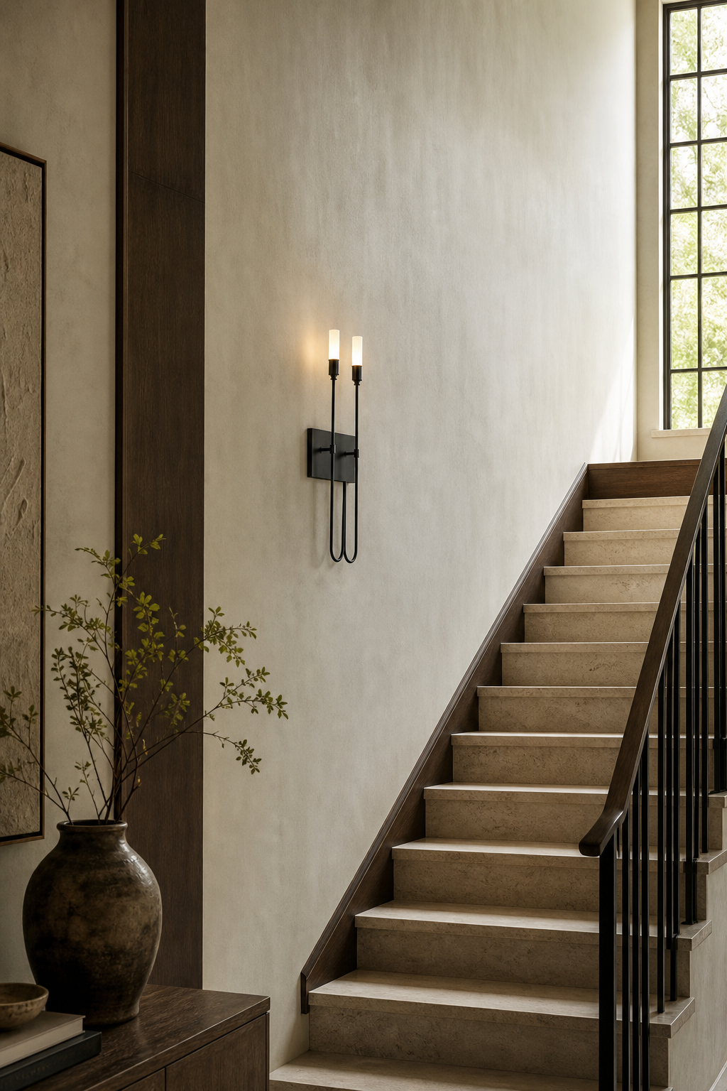 
Double Arrow Brass and Acrylic Wall Sconce