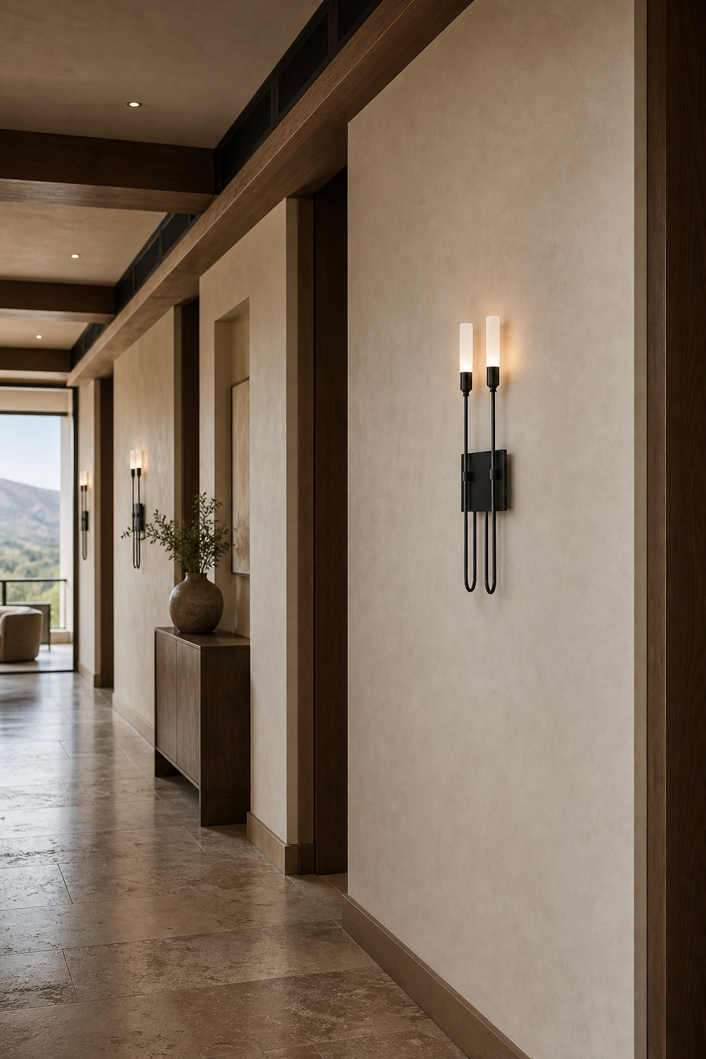 
Double Arrow Brass and Acrylic Wall Sconce