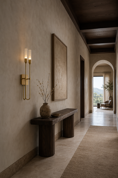Double Arrow Brass and Acrylic Wall Sconce