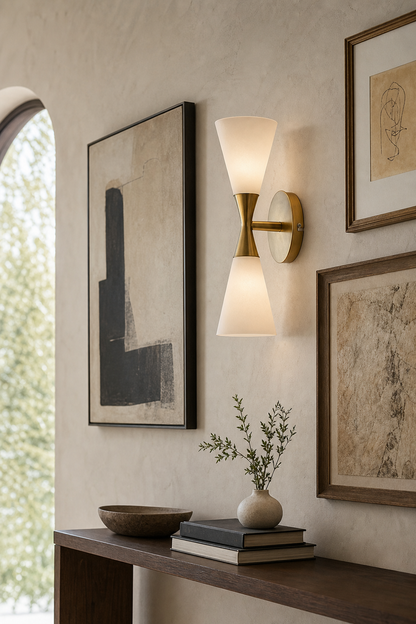 Double-Ended Frosted Glass Wall Sconce