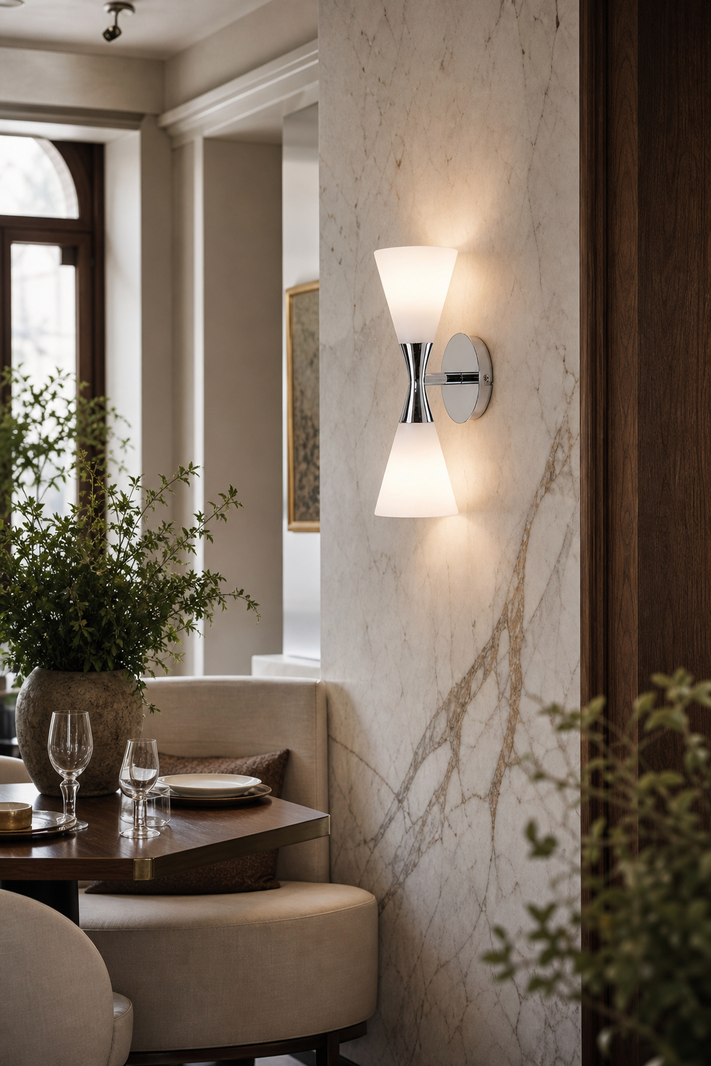 
Double-Ended Frosted Glass Wall Sconce
