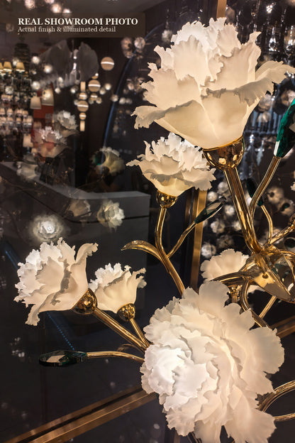 Sylverelle Handmade Ceramic Flower & Crystal Table Lamp – Custom