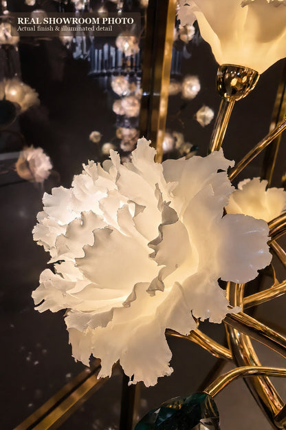 Sylverelle Handmade Ceramic Flower & Crystal Floor Lamp – Custom