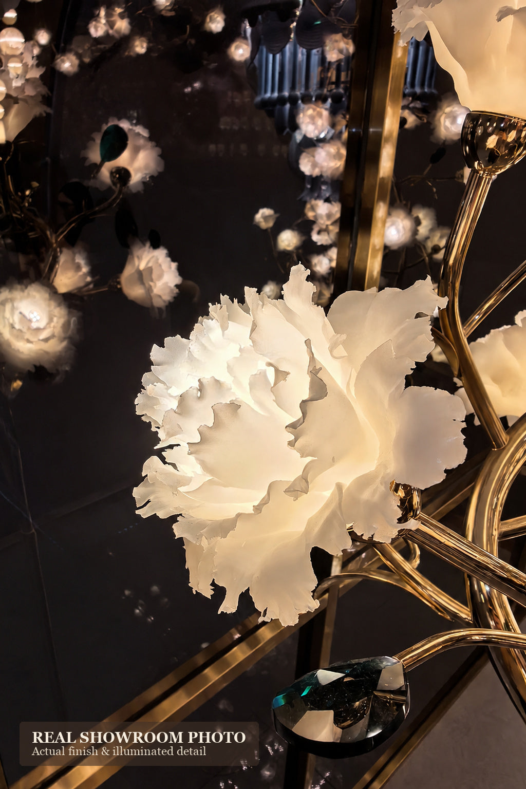 
Sylverelle Handmade Ceramic Flower & Crystal Floor Lamp – Custom