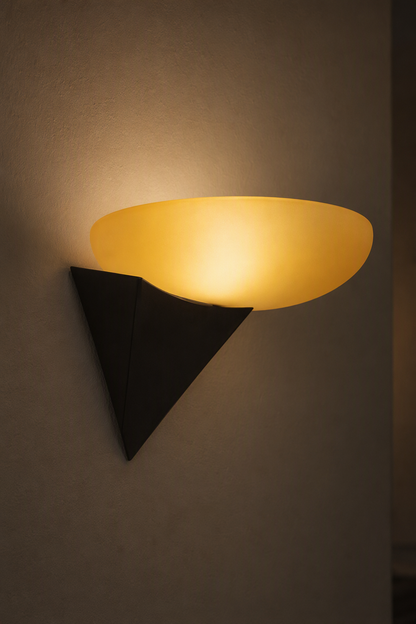 Asymmetric Acid-Washed Glass Wall Sconce