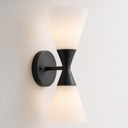 Double-Ended Frosted Glass Wall Sconce