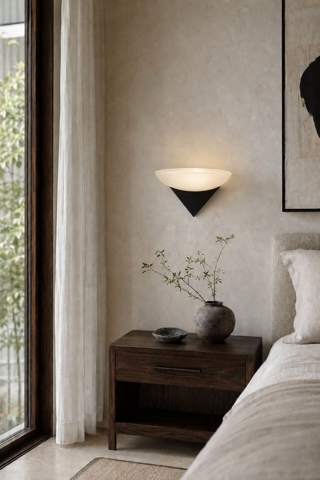 
Asymmetric Acid-Washed Glass Wall Sconce