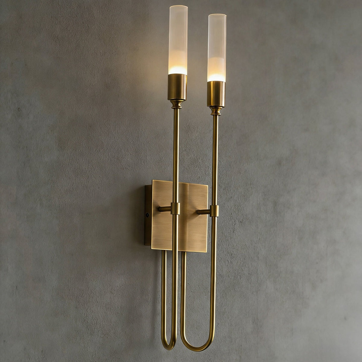 
Double Arrow Brass and Acrylic Wall Sconce
