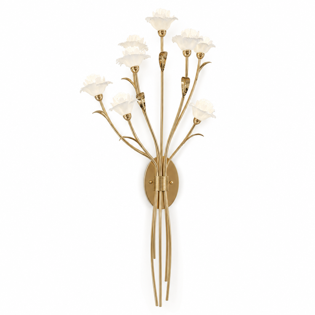
Sylverelle Handmade Ceramic Flower & Crystal Tall Sconce – Custom
