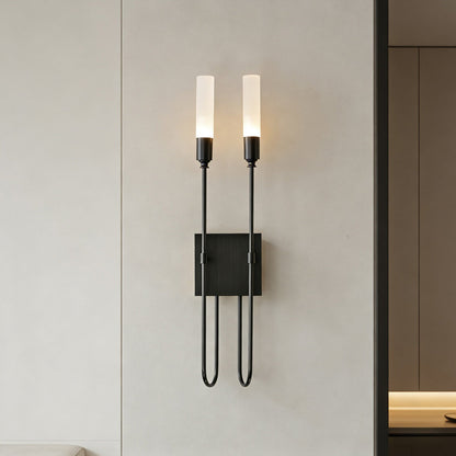 Double Arrow Brass and Acrylic Wall Sconce
