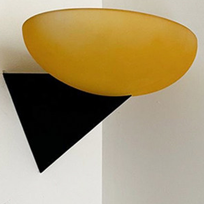 Asymmetric Acid-Washed Glass Wall Sconce — SKU card showing the Amber finish lamp only